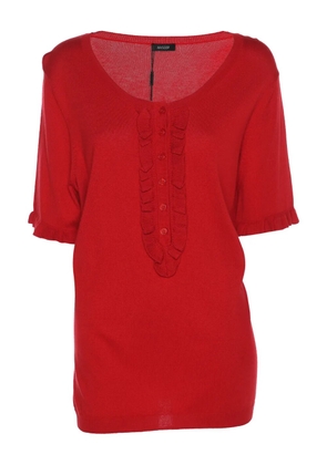 BASLER ruffle short-sleeve blouse - Red