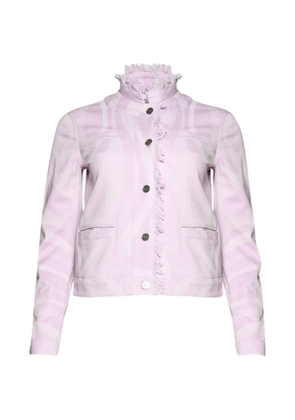 PUCCI frayed-trim printed jacket - Pink