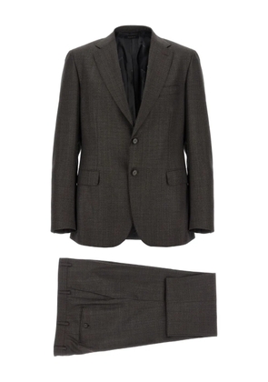 Brioni single-breasted flat-front suit - Brown