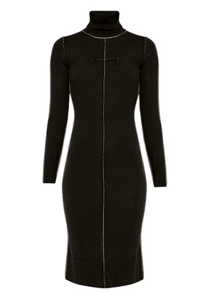 MM6 Maison Margiela contrast long-sleeved dress - Black