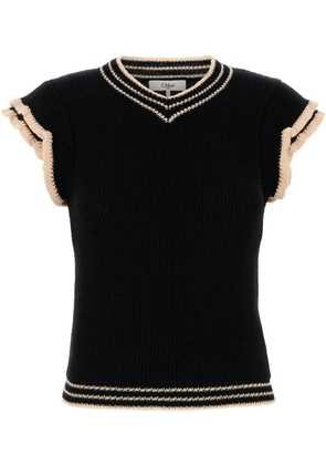 Chloé striped-border vest - Black