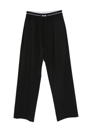 MSGM logo-waistband pants - Black