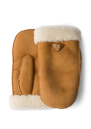 Prada suede mittens - Brown