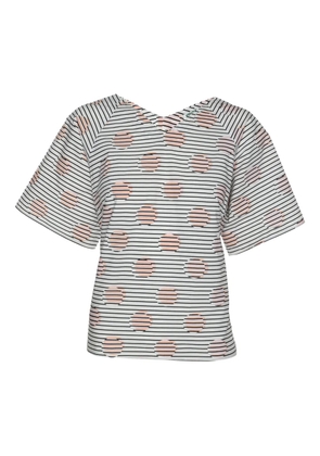 Kenzo Pre-Owned polka dot-print striped T-shirt - White