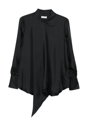 ARCHIVIO 67 asymmetric-hem silk blouse - Black
