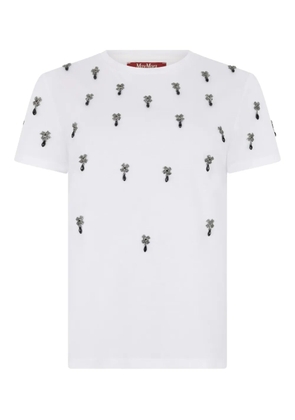Max Mara Pontile embellished cotton T-shirt - White