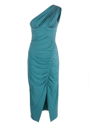 Self-Portrait ruched one-shoulder midi dress - Blue