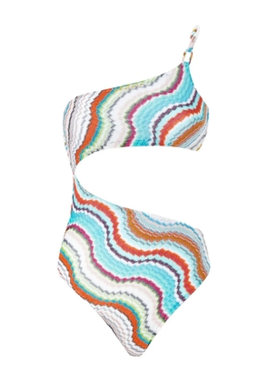 Missoni zigzag-woven swimsuit - Blue