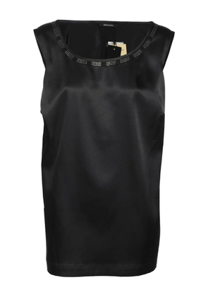 ELENA MIRO` satin crystal-embellished top - Black