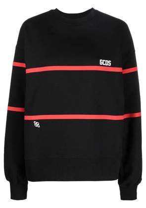 GCDS stripe-detailed sweatshirt - Black