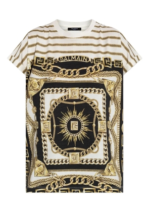 Balmain baroque-pattern T-shirt - Black