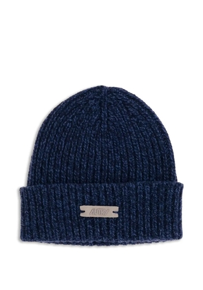 Autry ribbed-knit logo beanie - Blue