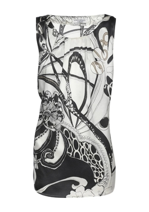 Marina Rinaldi patterned sleeveless blouse - White