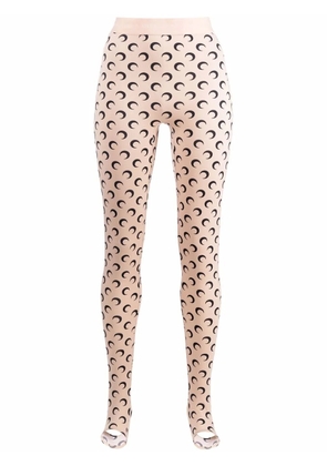 Marine Serre all over moon pattern leggings - Neutrals