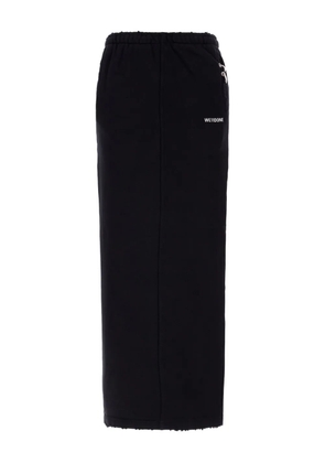 We11done embroidered-logo maxi skirt - Black
