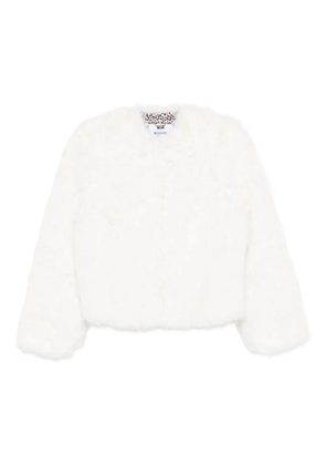 Blugirl round-neck faux-fur jacket - White