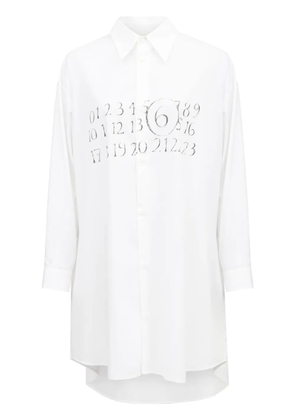 MM6 Maison Margiela signature numbers motif shirt dress - White