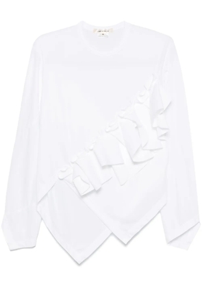 Comme Des Garçons ruffle-trim asymmetric top - White