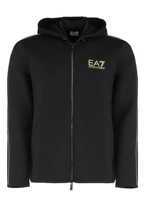 Ea7 Emporio Armani logo-print zip-up hoodie - Black
