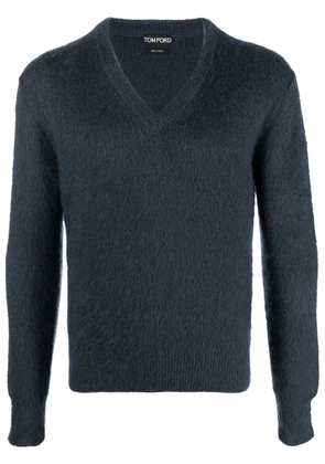 TOM FORD V-neck knitted jumper - Blue