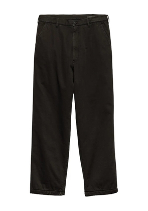 Prada triangle-logo cotton trousers - Black