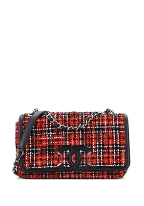 CHANEL Pre-Owned Filigree Flap Bag Quilted Tweed Medium shoulder bag - Black