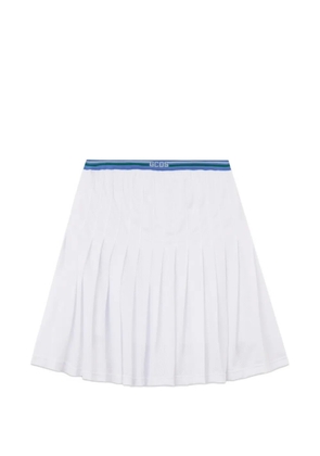 GCDS logo-detail pleated mini skirt - White