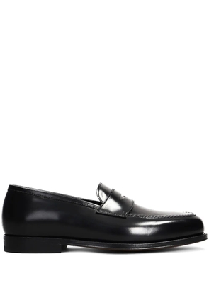 Green George leather loafers - Black