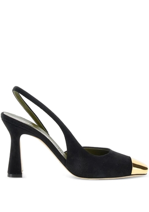 MARIA LUCA 90mm Eleonora gold-toe slingback - Black