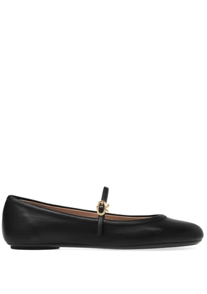 Gianvito Rossi Carla leather ballerina shoes - Black
