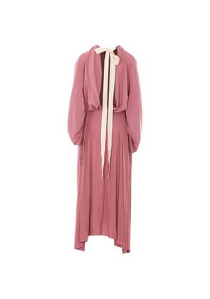 Lanvin tie-detail pleated maxi dress - Pink