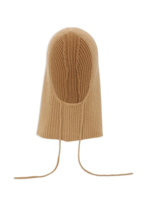 Yves Salomon ribbed-knit balaclava hat - Brown
