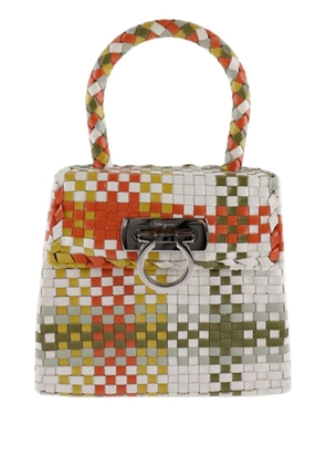 Ferragamo Pre-Owned 2010-2026 Woven Leather Gancini Top Handle Bag handbag - Multicolour