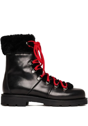 Scarosso lace-up shearling boots - Black