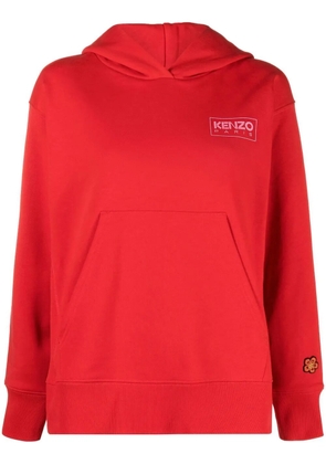 Kenzo chest logo-print detail hoodie - Red