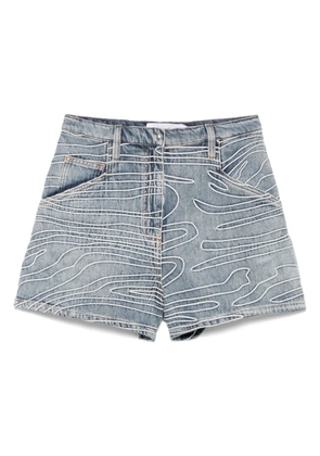 IRO embroidered denim shorts - Blue