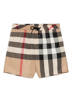 Burberry Check swim shorts - Neutrals