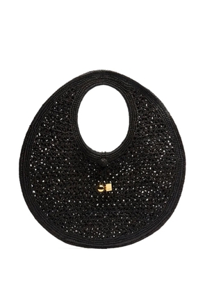 Jacquemus Le Rond Spiaggia raffia shoulder bag - Black