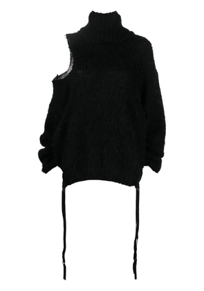 ANDREĀDAMO cut-out detail roll-neck jumper - Black