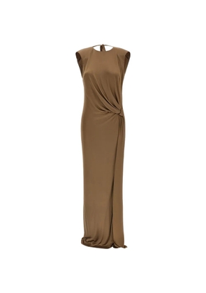 Elisabetta Franchi padded-shoulders maxi dress - Brown
