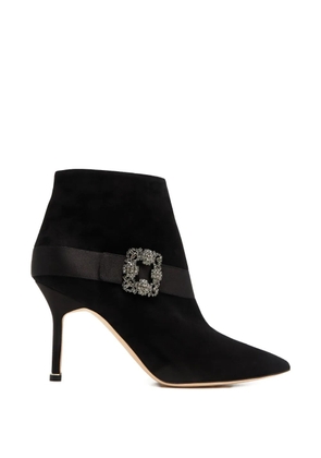 Manolo Blahnik Pliniau crystal-embellished ankle boots - Black