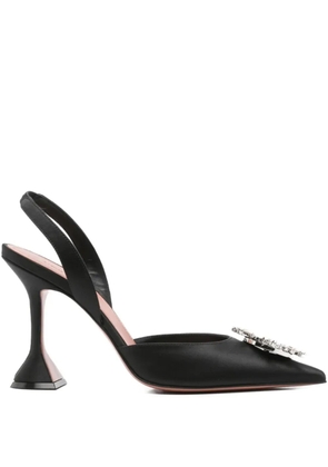 Amina Muaddi 95mm crystal-embellished Begum sling mules - Black