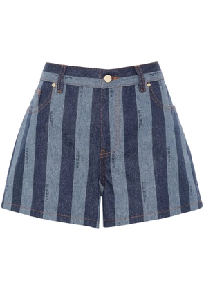 FENDI Pequin striped denim shorts - Blue