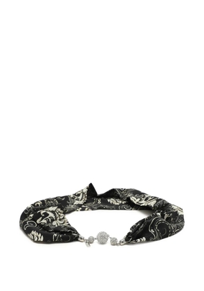 Etro Pre-Owned silk crystal-detail scarf - Black