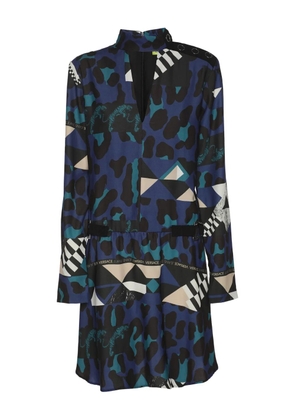 Versace Jeans Couture button detail mini dress - Blue