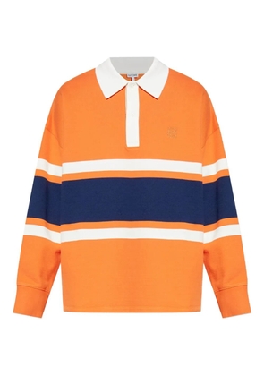 LOEWE stripe long-sleeve polo shirt - Orange