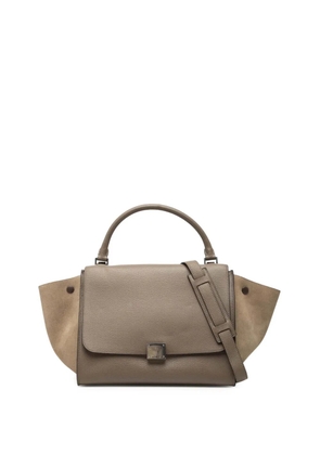 Celine Pre-Owned 2013 Medium Bicolor Calfskin and Suede Trapeze satchel - Brown