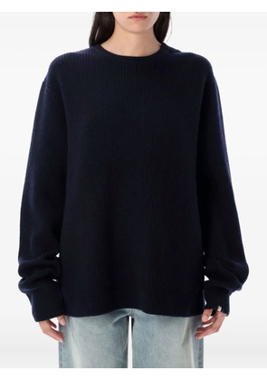 extreme cashmere ribbed round-neck sweater - Blue