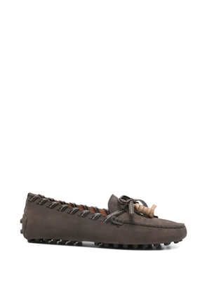 Tod's tassel stitch detail loafers - Brown