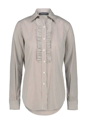 DRHOPE ruffled striped shirt - Neutrals